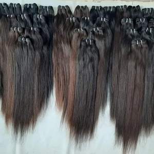 Extensions de cheveux humains longs et raides brun naturel, 100% qualité supérieure, très tendance, pour un look élégant en toutes occasions - Product Image 5