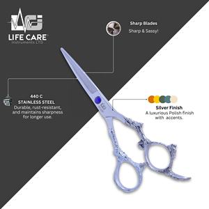 Ensemble de ciseaux de coiffure professionnels Dragon Handle, ciseaux japonais pour couper et effiler les cheveux avec emballage personnalisé par Life Care. - Product Image 5