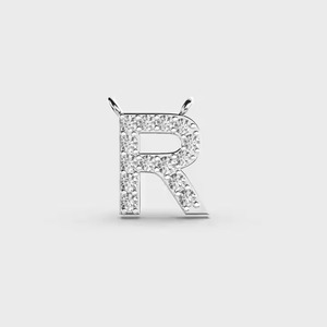 Alphabetic Letter _R_ Jewelry Pendants & Charms 'R' Diamond Pendant 18K Gold_Silver Plated Classic Style Unisex Pendant - Product Image 1