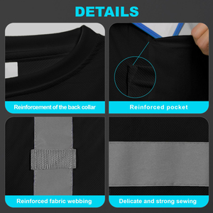 เสื้อยืดสะท้อนแสงสีตามสั่ง ผลิตจากโรงงาน พร้อมโลโก้ตามสั่ง แขนสั้น เสื้อยืดนิรภัยสำหรับงานรักษาความปลอดภัย - Product Image 2