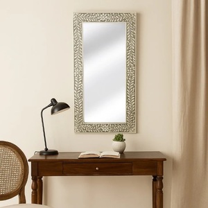 Handcrafted Wooden Accent <b>Mirror</b> Artistic Green Mosaic Design Premium Decorative Piece for Stylish Homes - Product Image 5