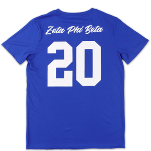 Zeta Phi Beta Royal <b>Blue</b> <b>Glitter</b> Dry Fit T Shirt ZPB Greek Letter Women Performance Tee Lightweight Athletic Apparel - Product Image 2