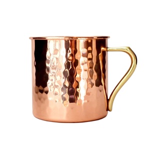 Taza de cobre con acabado martillado, estilo vintage, asa resistente al calor, taza para bebidas para fiestas, vajilla única para servir bebidas. - Product Image 1