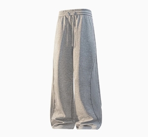 Custom Cotton Joggers Drawstring Oversized Streetwear <b>Baggy</b> Sweatpants Pants <b>Trousers</b> For <b>Men</b> Sports Wide Leg - Product Image 4