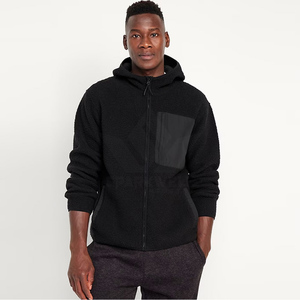 Chaqueta de Forro Polar con Capucha para Hombre, Color Sólido, Cortavientos, Informal, con Cierre, Corte Regular, para Otoño - Product Image 6