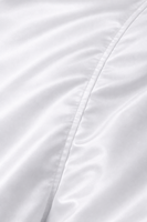 Veste de sport blanche en satin pour homme, col montant côtelé noir, poignets à revers, boutonnage simple