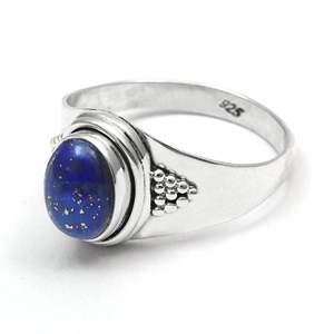 Classic Design Natural Lapis Lazuli Gemstone <b>Ring</b> Made of 925 Sterling <b>Silver</b> <b>Eternity</b> Oval Cut Bohemian Statement Jewelry - Product Image 4