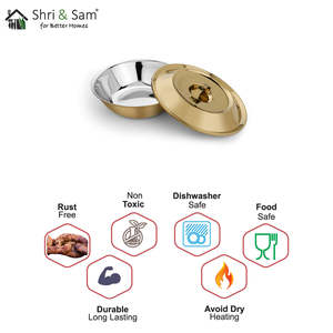 Medium Donga <b>Stainless</b> <b>Steel</b> <b>Bowls</b> with Shiny Gold PVD Coating Signature Series - Product Image 4