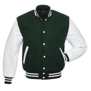 Forest Green <b>White</b> Burgundy <b>White</b> Varsity <b>Jacket</b> <b>Men</b> Premium Wool Blend Letterman <b>Jacket</b> Custom OEM - Product Image 6