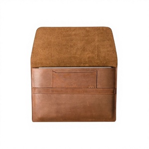Factory Custom Multifunctional Compact 13" Portable Convertible Genuine Leather Laptop Sleeve <b>Waterproof</b> Protection for Office - Product Image 2