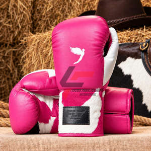 New Launched Custom Made Superb Quality Original Cow Hide Leather <b>Hair</b> Stylish Fly Boxing Gloves With Embossed Fly Logo On <b>Cuff</b> - Product Image 3