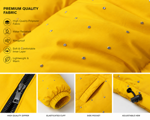 Custom Men Yellow Puffer <b>Jacket</b> Winter Quilted Bubble Coat Lightweight Warm Insulated <b>Zip</b> <b>Up</b> <b>Jacket</b> OEM ODM Wholesale Fectory - Product Image 5