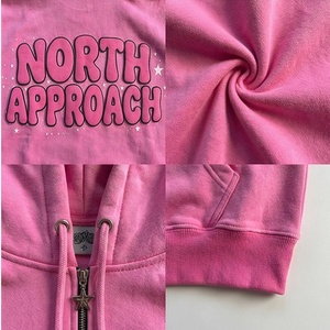 Sudadera con Capucha Extra Grande Rosa North Approach, con Cierre y Bolsillo Frontal, de Forro Polar, Informal, Unisex, para Otoño - Product Image 4