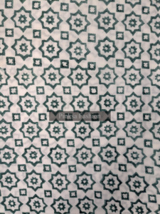 ผ้าฝ้ายพิมพ์ลายบล็อกอินเดีย ลายดาวเรขาคณิต สำหรับเสื้อผ้าและของตกแต่งบ้าน - Product Image 4