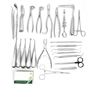 Kit d'instruments chirurgicaux dentaires professionnels en acier inoxydable de qualité supérieure, 25 pièces, pour extraction dentaire majeure, manuel, Zarnab Surgical CE Classe I - Product Image 1