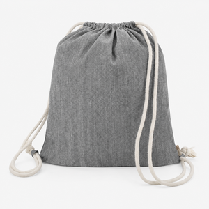 Recycled Cotton <b>Drawstring</b> <b>Backpack</b> 225 GSM Grey 35x40 cm Rope Strap Gym Bag Custom Logo Promotional Wholesale OEM Private Label - Product Image 6