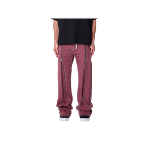 Jean en coton marron coupe droite pour homme, taille mi-haute, coupe ample, décontracté, pour l'automne, avec fermetures éclair, couleur unie, style denim tissé - Product Image 4