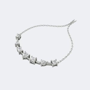Collier pendentif en diamant de laboratoire multi-formes 1,95 CTW serti à griffes courbées, finition plaqué or 18 carats, bijoux pour femmes - Product Image 1