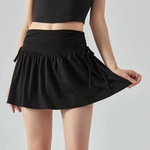 Women's 2026 Solid Tennis <b>Skirts</b> High Waist & <b>Elastic</b> Wideband Design 2in1 Pockets Shorts Sportswear Quick Dry Breathable - Product Image 4