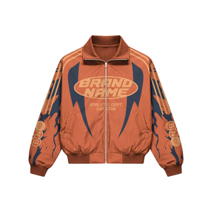 Your Brand Name <b>Men's</b> Sporty Track <b>Jacket</b> & Shorts Set Sublimation Print Breathable Polyester <b>Summer</b> Outfit Turn-down Collar Set - Product Image 2