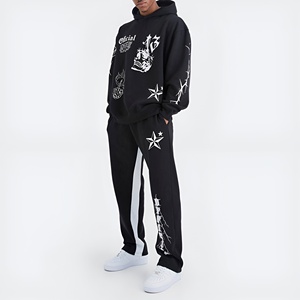 Ensemble de survêtement polaire pour hommes : sweat à capuche et pantalon de jogging, style streetwear décontracté, coupe ample, idéal pour l'hiver, personnalisable avec logo, vente en gros, OEM, en vrac - Product Image 1