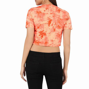 Wholesale Women's Casual Crop <b>Top</b> Custom Logo Femme Cotton Cropped T Shirt Custom Crop <b>Top</b> With Logo - Product Image 2
