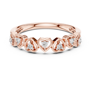 <b>BLUSH</b> HEART WOMEN'S LAB GROWN DIAMOND BAND SET 18KT WHITE GOLD RHODIUM PLATED CUT ENGAGEMENT WEDDING PARTY VALENTINE GIFTING - Product Image 5