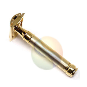 Maquinilla de Afeitar de Seguridad Ajustable de Acero Inoxidable para Hombre – Maquinilla de Afeitar de Una Sola Hoja con Acabado Dorado y Logotipo Personalizado - Product Image 4