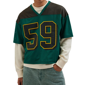 Nouvelle Arrivée 2026 – T-shirt Streetwear de Luxe Personnalisé à Col en V Ample en Maille pour Homme, 100% Polyester, Séchage Rapide, Respirant, Style Hip Hop - Product Image 1