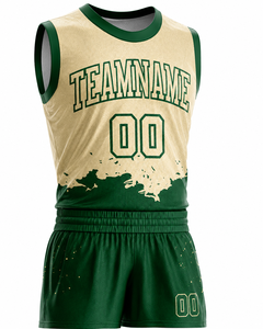Ensemble maillot et short de basketball professionnel en tissu mesh respirant de qualité supérieure, personnalisable avec logo d'équipe, nom et numéro, haut en mesh vert - Product Image 5