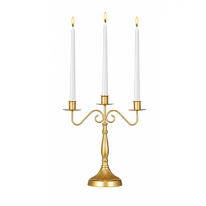 Stylish Design 5 Arm <b>Black</b> Metal <b>Candelabra</b> Tabletop Candlestick Holder For Wedding Centerpieces And Party Event Table Decor - Product Image 2