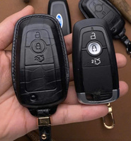 Offre Spéciale étui à clés de voiture en cuir personnalisé étui à clés en cuir fait à la main en utilisant pour Ford clé de voiture