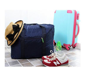 Bolsa de viaje plegable, bolsa de lona ligera, bolsa deportiva para gimnasio, equipaje de fin de semana, bolsa de mano azul marino para viajes en avión. - Product Image 5