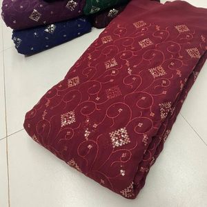 Premium Sequence Embroidery Fabric For Women Fashion Wear Designer <b>Garments</b> Party Wear Dresses Kaftan Abaya Bridal Wear - Product Image 3