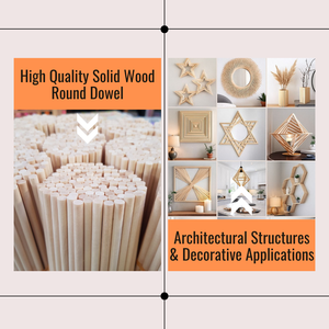 Tiges de bois durables en hêtre et eucalyptus, chevilles en bois massif sur mesure pour l'artisanat DIY et la fabrication de meubles - Product Image 3