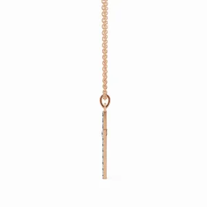 Collier pendentif en diamant de laboratoire en forme de croix, or rose 18 carats, 0,34 carat, taille brillant rond, pour fiançailles, mariage, tendance féminine - Product Image 2