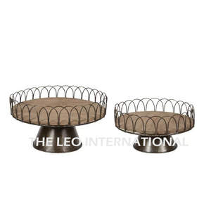 Plateau à gâteau rond en fer galvanisé à un seul niveau, support de présentation créatif pour mariage et fête, artisanat - Product Image 1
