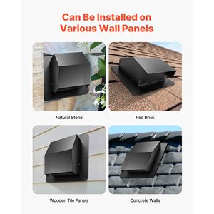 Copertura per presa d'aria quadrata premium da 6 pollici per tetto, in acciaio SPCC con schermo di protezione integrato, per tetti e pareti - Product Image 6