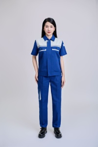 ชุดยูนิฟอร์มทำงาน FMF สีเทาแบบ unisex ผ้าโพลีเอสเตอร์ระบายอากาศได้ดี แขนสั้น สะท้อนแสงเพื่อความปลอดภัย พร้อมป้องกันรังสียูวี - Product Image 2