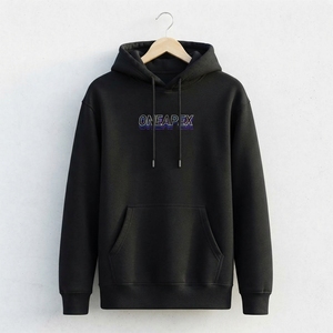 Sudadera con Capucha Personalizada con Logotipo Bordado en Neón Negro, Sudadera de Hombre, Sudadera con Capucha Estilo Urbano - Product Image 1