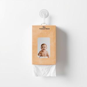 Boîte de mouchoirs suspendue en bambou 2 plis couleur personnalisée avec système d'extraction par le bas, solution hygiénique et peu encombrante pour la maison - Product Image 1