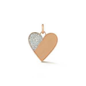 Pendentif Cœur en Diamant de Laboratoire Unique, Gravé, Demi-Texturé, Pavé, Mat, pour Usage Quotidien, en Or Massif 10K 14K 18K - Product Image 3