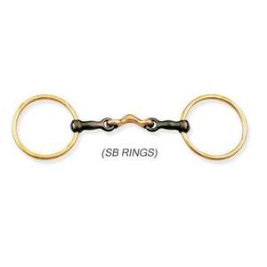 Loose Ring Tongue <b>Bite</b> Sweet Iron Single Joint Bit with Copper Centerpiece Equestrian Horse Bit - Product Image 1