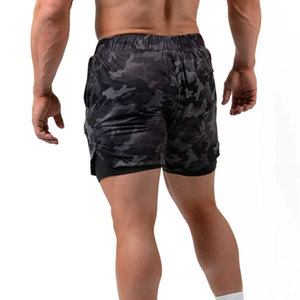 Shorts de sport pour homme 2 en 1 camouflage, séchage rapide, compression, entraînement - Product Image 3