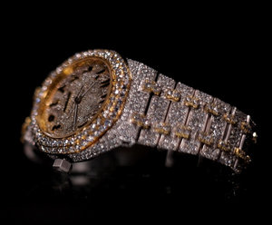 Reloj de Lujo para Hombre con Diamantes Moissanite, Acero Inoxidable, Diseño Esqueleto y Esfera Estilo Boda - Product Image 3