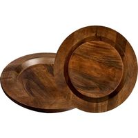 Assiette de service décorative ronde en bois naturel personnalisée pour centre de table de mariage, décoration de table, banquet, sous-assiette