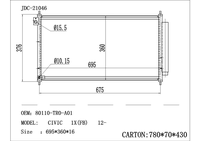 Pièce de rechange automobile neuve JD 21046, condenseur pour IX 2012, OE 80110TROA01/80110TROA02, garantie de 12 mois