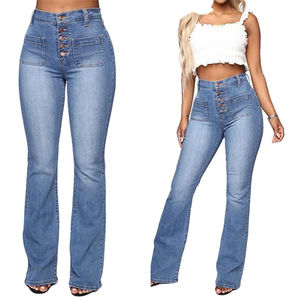 Jeans Casuales de Mezclilla para Mujer, Estilo Urbano, con Abertura Lateral, 100% Algodón, Rectos, Ecológicos, Transpirables, Tallas Grandes, Alta Calidad - Product Image 2