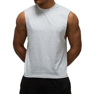 Unisex Oversized Customized Design <b>Men</b> Cut Out Sleeveless Tank Top Summer Wholesale Factory Price Low MOQ High Collar <b>Stringer</b> - Product Image 2
