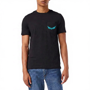 Camiseta de punto de ajuste regular, sin tejer, casual, lisa, de hombro caído, estilo urbano, en blanco, con logo personalizado, al por mayor, para hombre, de secado rápido - Product Image 6